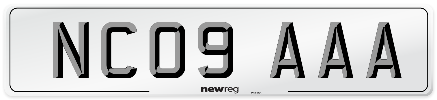 NC09 AAA Number Plate from New Reg